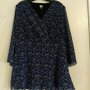 Studio 1940 Womens 18/20 Blue Black Gray Top